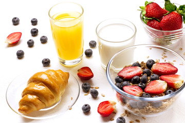 Delicious breakfast on table