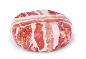 Grilled meat rolls wrapped in strips of bacon