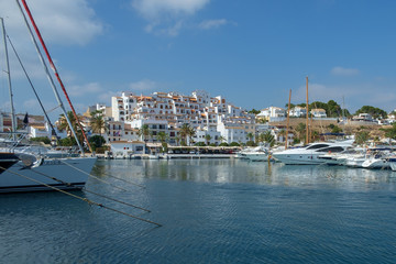 Moraira harbour and yacht club, Costa Blanca, Spain.