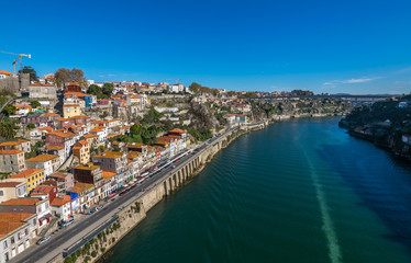 Panoramic view of colorful traditional houses of Porto, Portugal, Iberian Peninsula, Europe