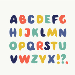 Cute childish alphabet. Vector, EPS 8