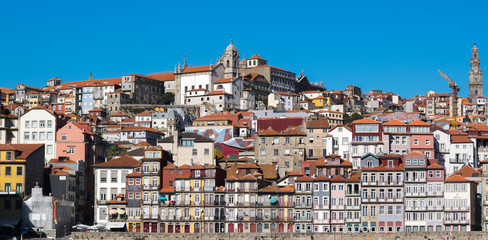 Panoramic view of colorful traditional houses of Porto, Portugal, Iberian Peninsula, Europe