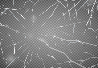 The surface texture is cracked on ice, isolated on a transparent background. Vector illustration, EPS 10. - obrazy, fototapety, plakaty