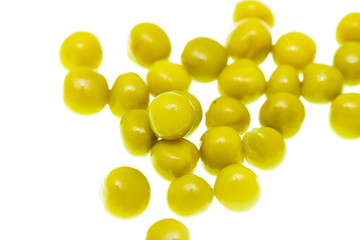Marinated green peas on a white background