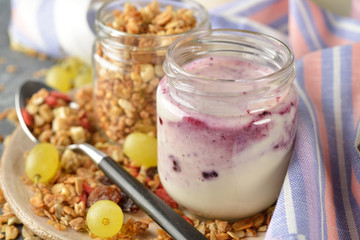 Natural yoghurt with muesli