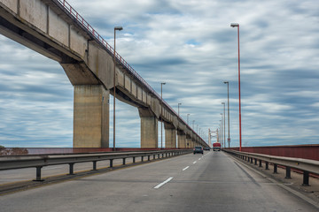 Fototapeta na wymiar Zarate Brazo Largo Bridge, Entre Rios, Argentina