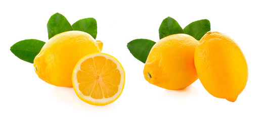 Fresh lemon isolated on white background