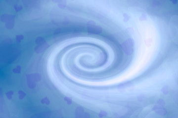 Lovely spirally oriented blue colored heart signs. Valentine's day greeting card illustration background.