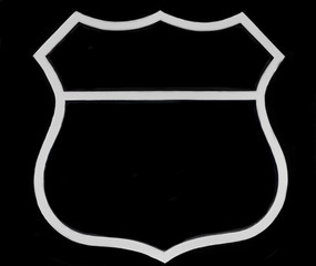 Shiny metal frame sign close up isolated on black background.3d illustration