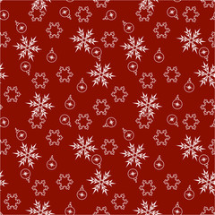 Christmas seamless pattern with snowflakes, vector background