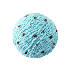 Smurf blu ice cream scoop with chocolate pieces, smurfs blue moon ice-cream ball with chocolate