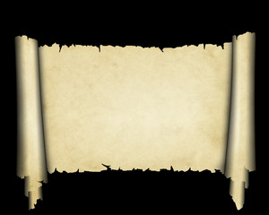 Medieval scroll of parchment.