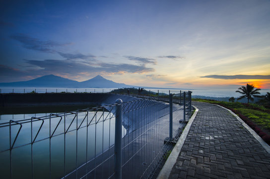 Sunrise at embung tambak boyo, yogyakarta
