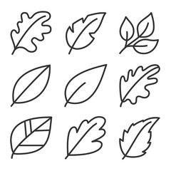 Leaves icon set. Collection of leaf logo design for green, eco, organic, food, beauty, health care and beauty. vector illustration .