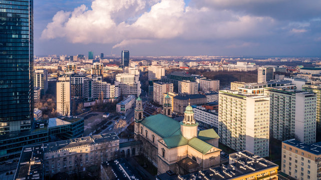 Warszawa z lotu ptaka