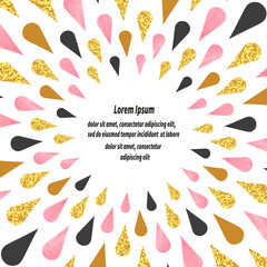 Celebration circle background with drops and place for text.