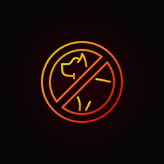 No dog colorful outline icon
