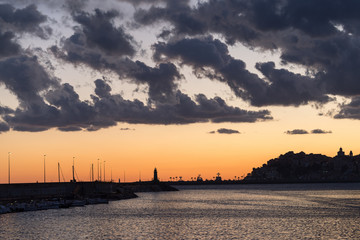 Dramatic stormy sky over city