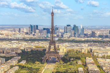 Fototapeta na wymiar View on Eiffel tower from above, Paris, France