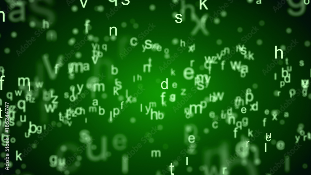 Wall mural image of abstract network with letters