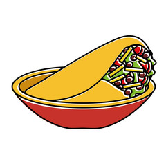 dish with delicious mexican food tacos vector illustration design