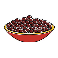 mexican dish with beans fried vector illustration design