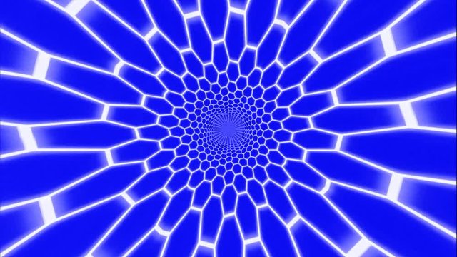  Animazione diergente tunnell a griglia fluorescente su sfondo chroma key