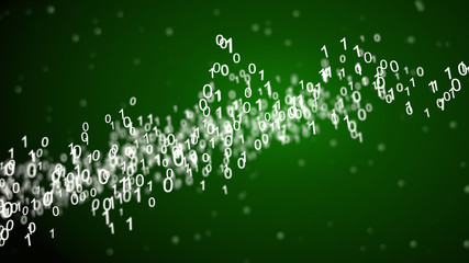 Image of Abstract network with binary code