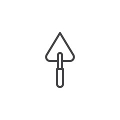 Trowel for brickwork line icon, outline vector sign, linear style pictogram isolated on white. Symbol, logo illustration. Editable stroke