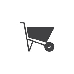 Fototapeta na wymiar Wheelbarrow empty icon vector, filled flat sign, solid pictogram isolated on white. Wheel barrow construction symbol, logo illustration