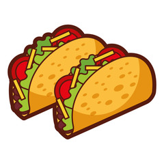 delicious mexican food tacos vector illustration design