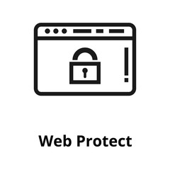 Web protect line icon