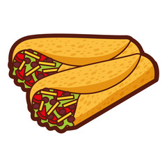 delicious mexican food burrito vector illustration design