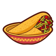 dish with delicious mexican food tacos vector illustration design