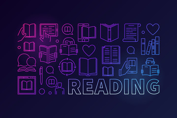 Colorful reading vector illustration or banner