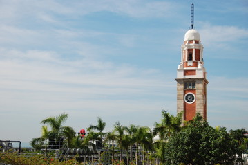 Former Kowloon-Canton Railway Clock Tower in Tsim Sha Tsui in Hong Kong