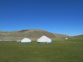 Mongolia - traditional lifestyle and landscape in west Mongolia