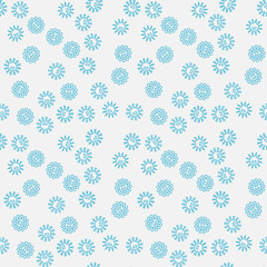 Vector seamless blue bacteria creative pattern