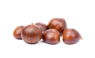 Chestnuts isolated on white background