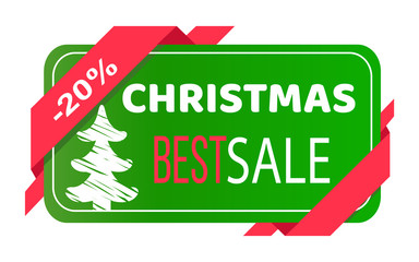 Christmas Best Sale Label Abstract New Year Tree