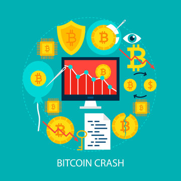 Bitcoin Crash Flat Concept