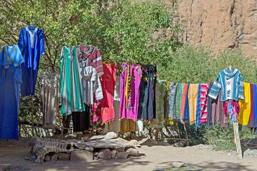 traditional moroccan clothes in market