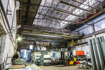Industrial workshop or hangar on production of ventilation systems