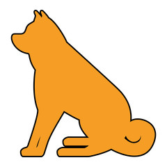 dog mascot silhouette icon vector illustration design