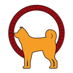 dog mascot silhouette icon vector illustration design