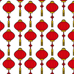 japanese lamp hanging pattern background vector illustration design
