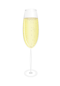 A glass of champagne. Vector. Free space for text or advertising