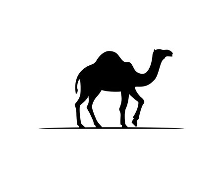 Black Camel Illustration Animal Logo Silhouette