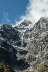 Wasserfall Lawine am Watzmann Alpen Deutschland Bayern