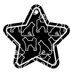 Fototapeta premium star tag japanese dog calendar pattern vector illustration
